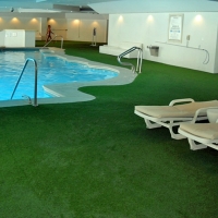 Grass Turf Desert Edge, California Backyard Putting Green, Natural Swimming Pools