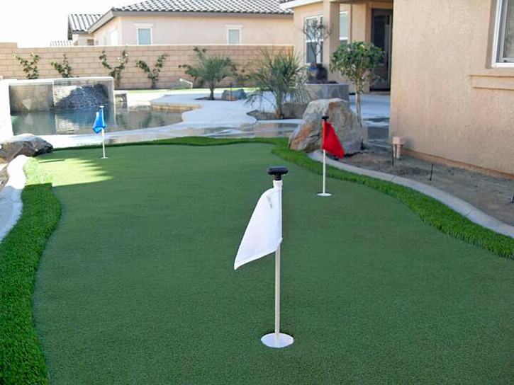 Fake Lawn Home Gardens, California Backyard Putting Green, Backyard Landscape Ideas