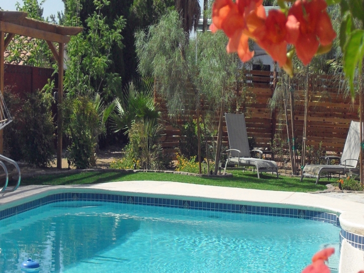 Green Lawn Bermuda Dunes, California Paver Patio, Backyard Pool