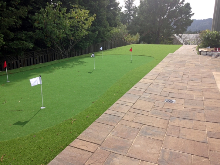 Installing Artificial Grass Thermal, California Putting Green Flags, Backyard